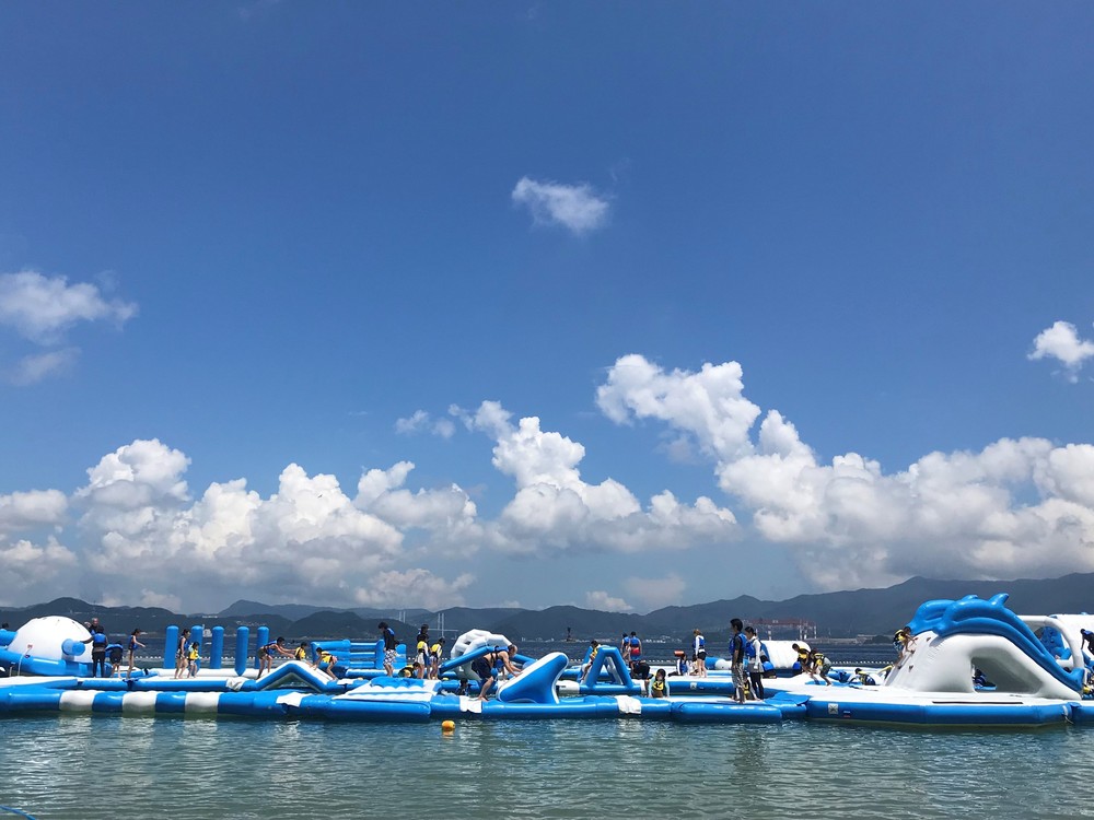 今年も登場 大人も子供も楽しめる海上アスレチック Nagasaki Water Island I Land Nagasaki アイランド ナガサキ 公式